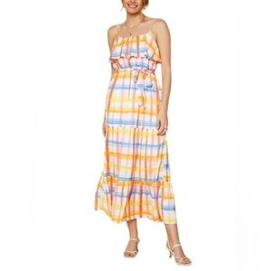 Skies Are Blue Strapless Pastel Maxi Dress